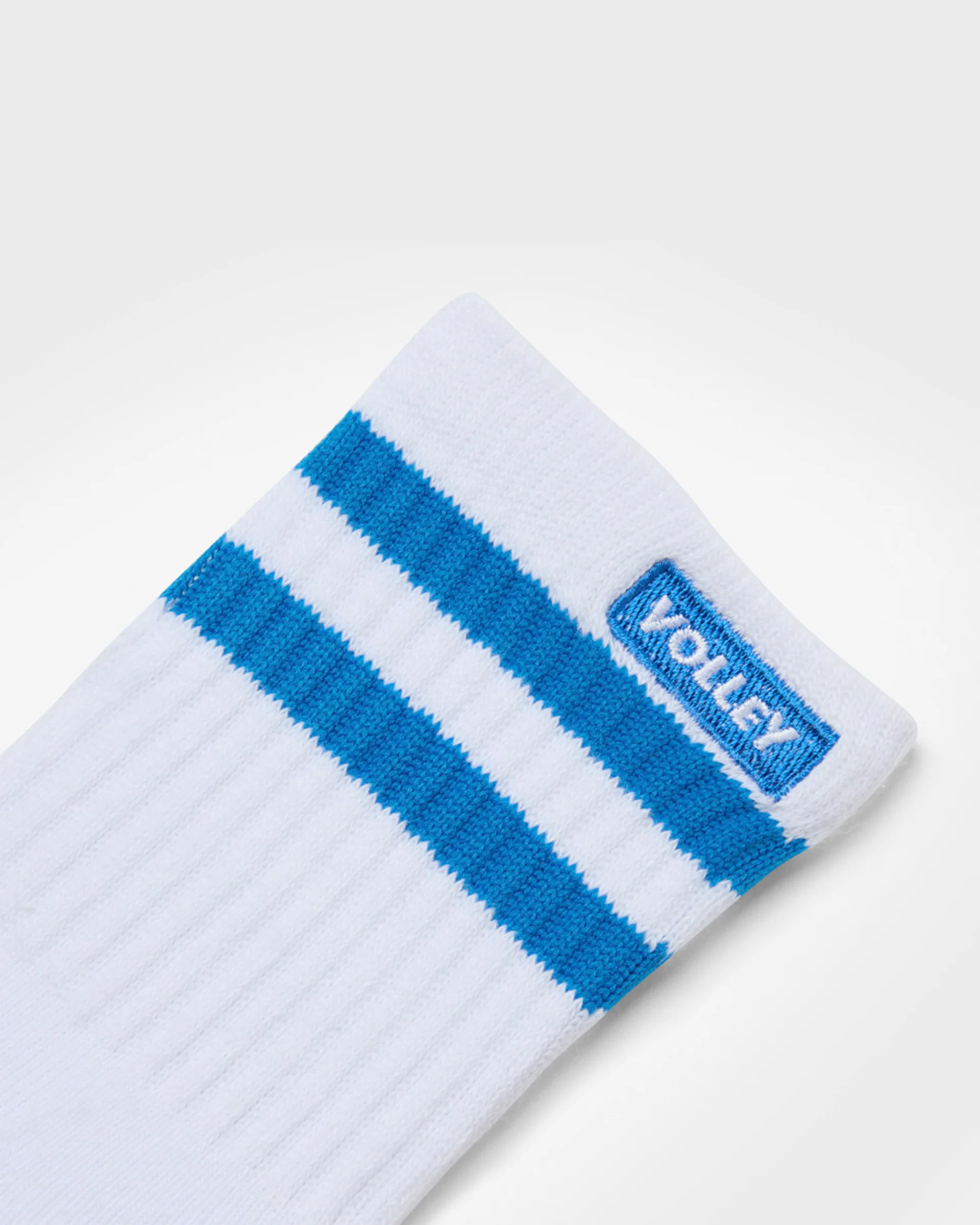 Junior Mid Socks White/Blue - Image 6