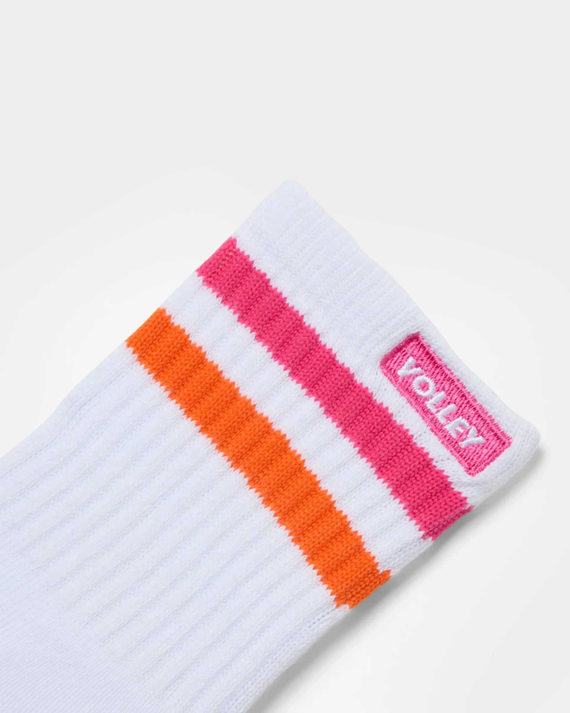 Junior Mid Socks White/Magenta - Image 3